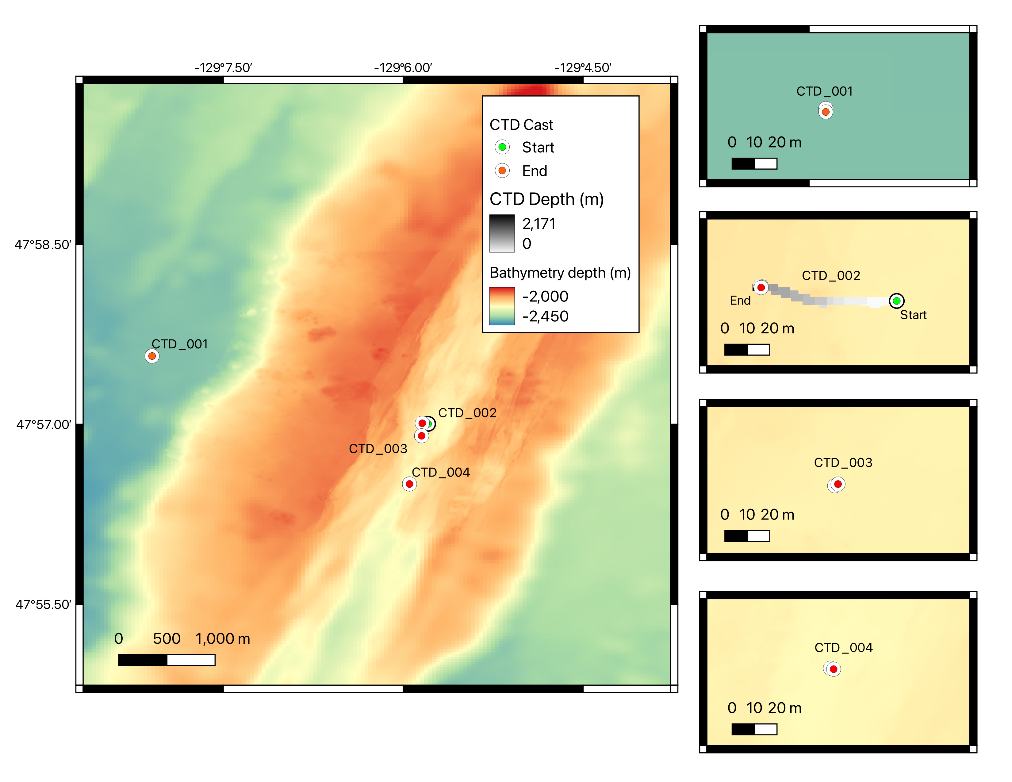 GIS Maps Made Example #2 (CTD Cast Locations Summary)